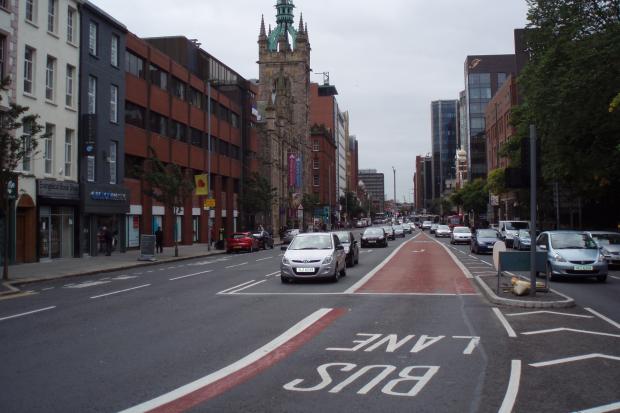 New bus lane in Fisherwick Place