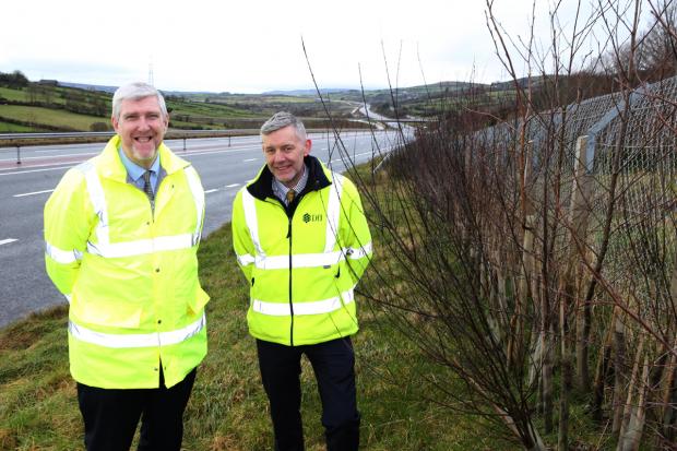 Minister for Infrastructure John O’Dowd is pictured with Billy Miller, DfI Roads