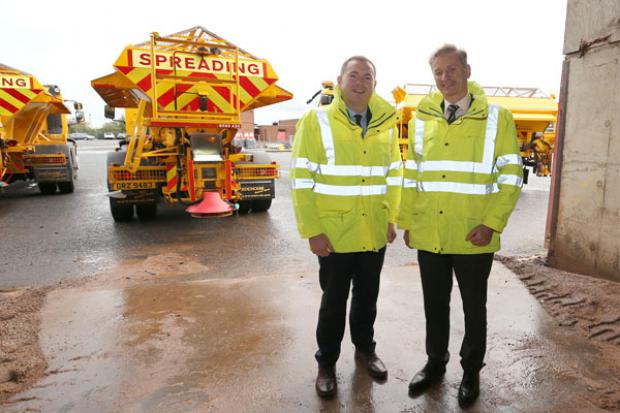 Roads Minister Chris Hazzard with Kevin Monaghan Divisional Roads Manager, Eastern Division