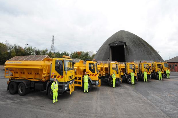 Winter Service Gritter line-up at Airport Road