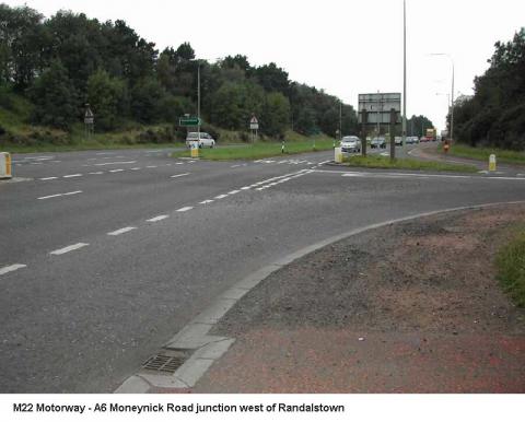 M22 Motorway - A6 Moneynick Road junction west of Randalstown