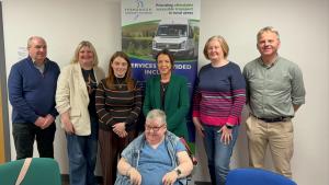 Image of seven people including Infrastructure Minister Liz Kimmins.